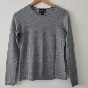 Merino Wool Long Sleeve top with rolled hem